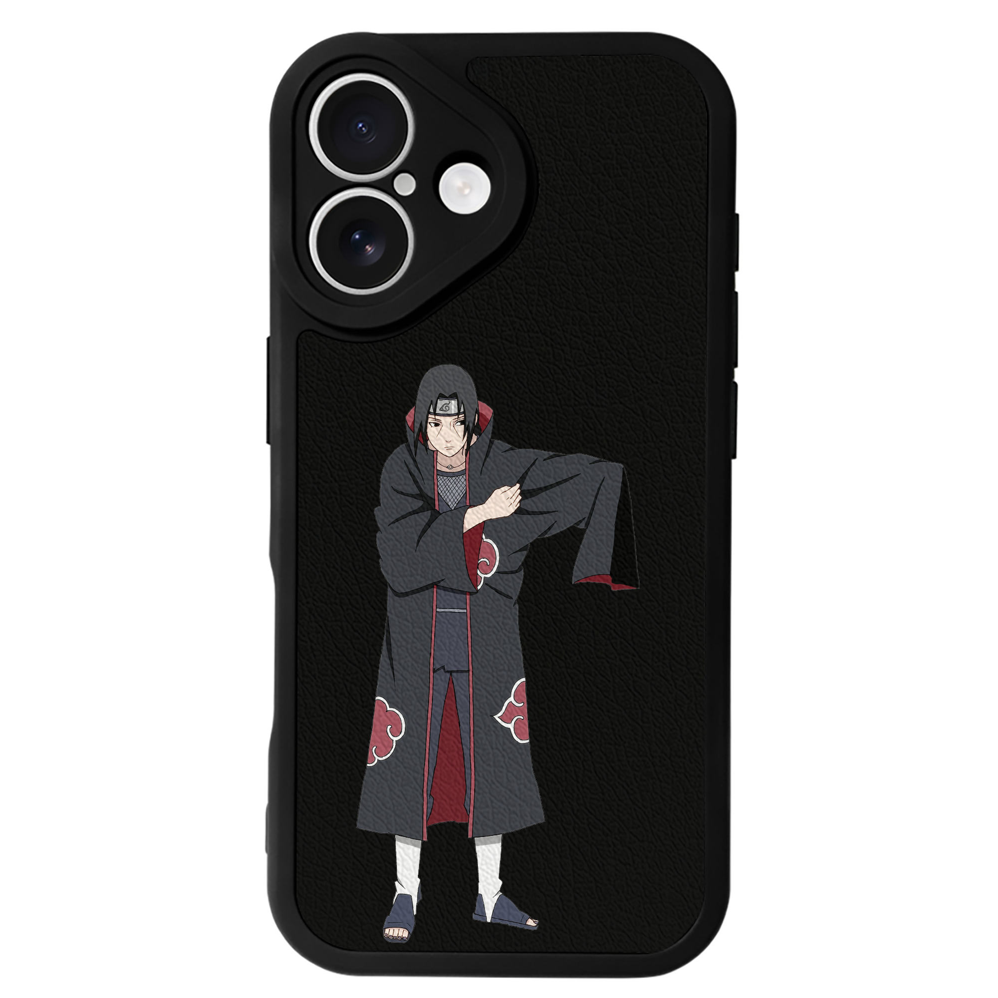 （画像用） NARUTO -ナルト- うちは イタチ Uchiha Itachi 【iPhone 16シリーズ対応】シリコンスマホケース（レザー調） 材質：シリコン